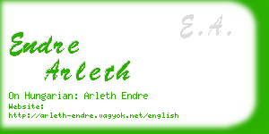 endre arleth business card